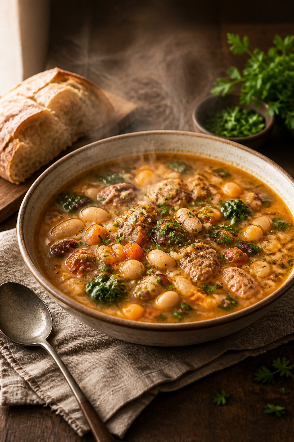 Bancheros Soup Recipe close-up, ready to serve