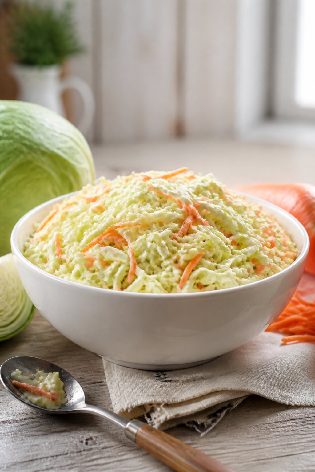 Captain Ds Coleslaw Recipe close-up, ready to serve
