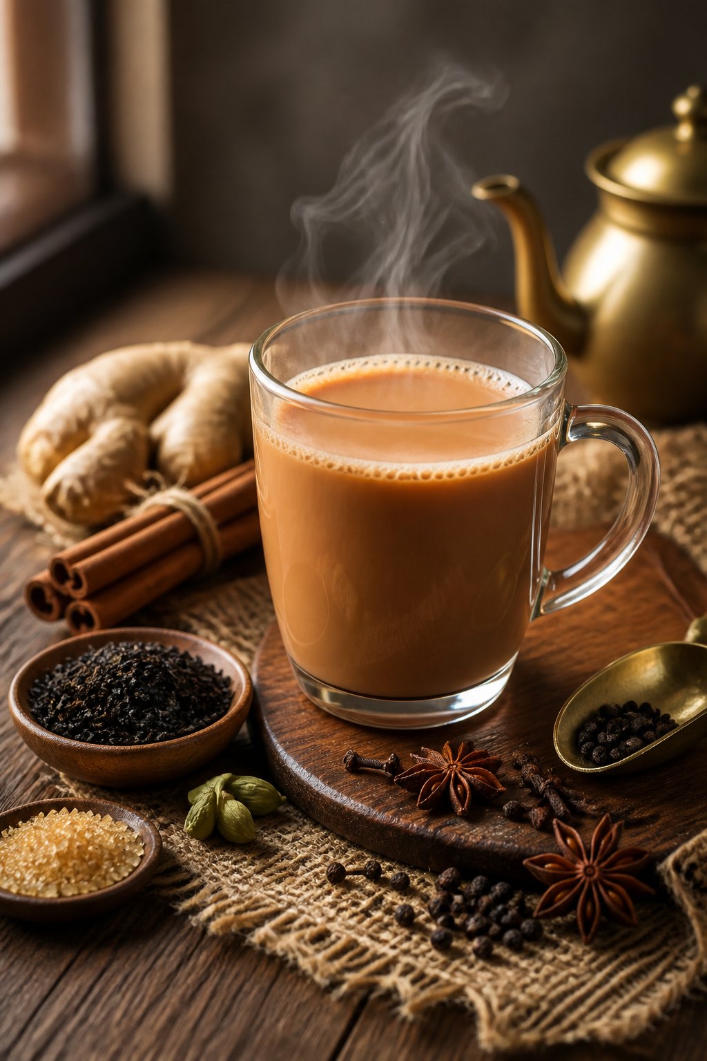 Chai Halib Recipe close-up, ready to serve