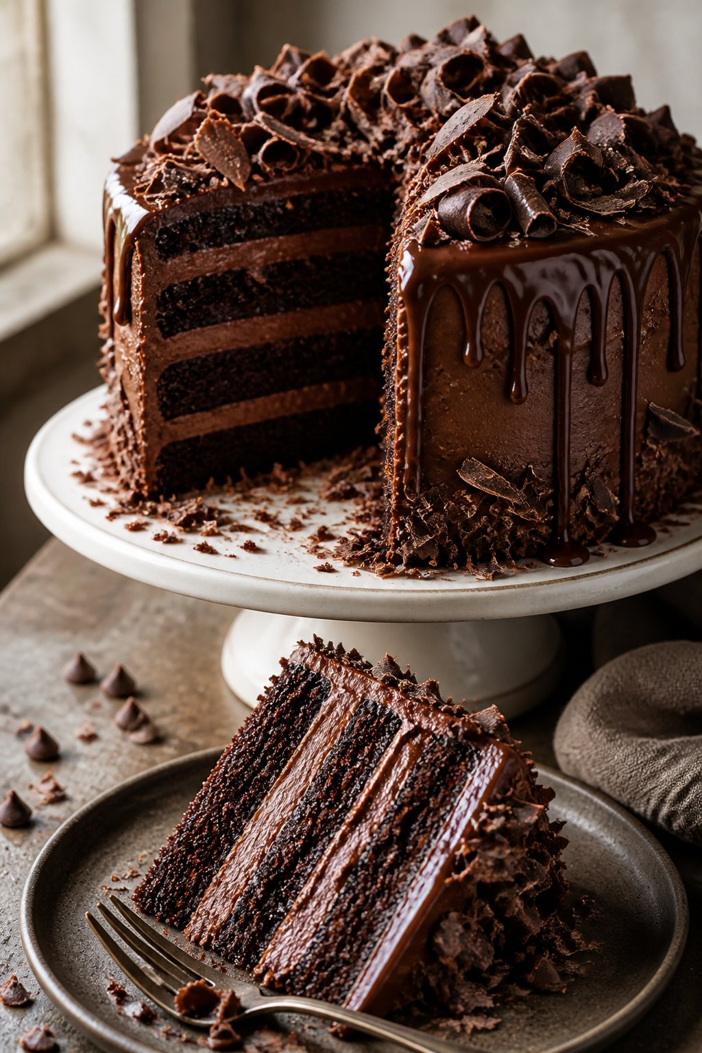 Claim Jumper Chocolate Motherlode Cake Recipe close-up, ready to serve