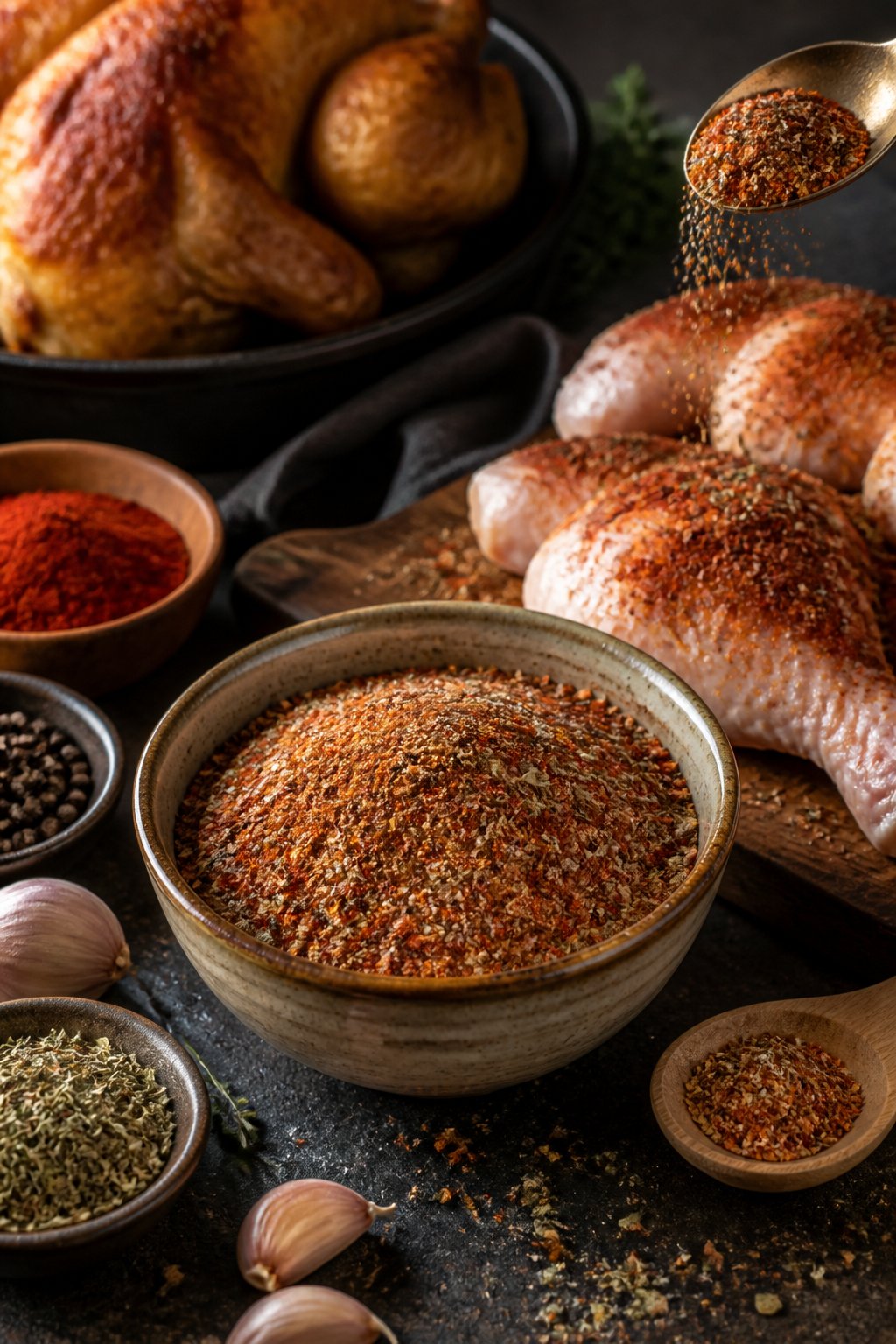 Dirty Bird Rub Recipe close-up, ready to serve