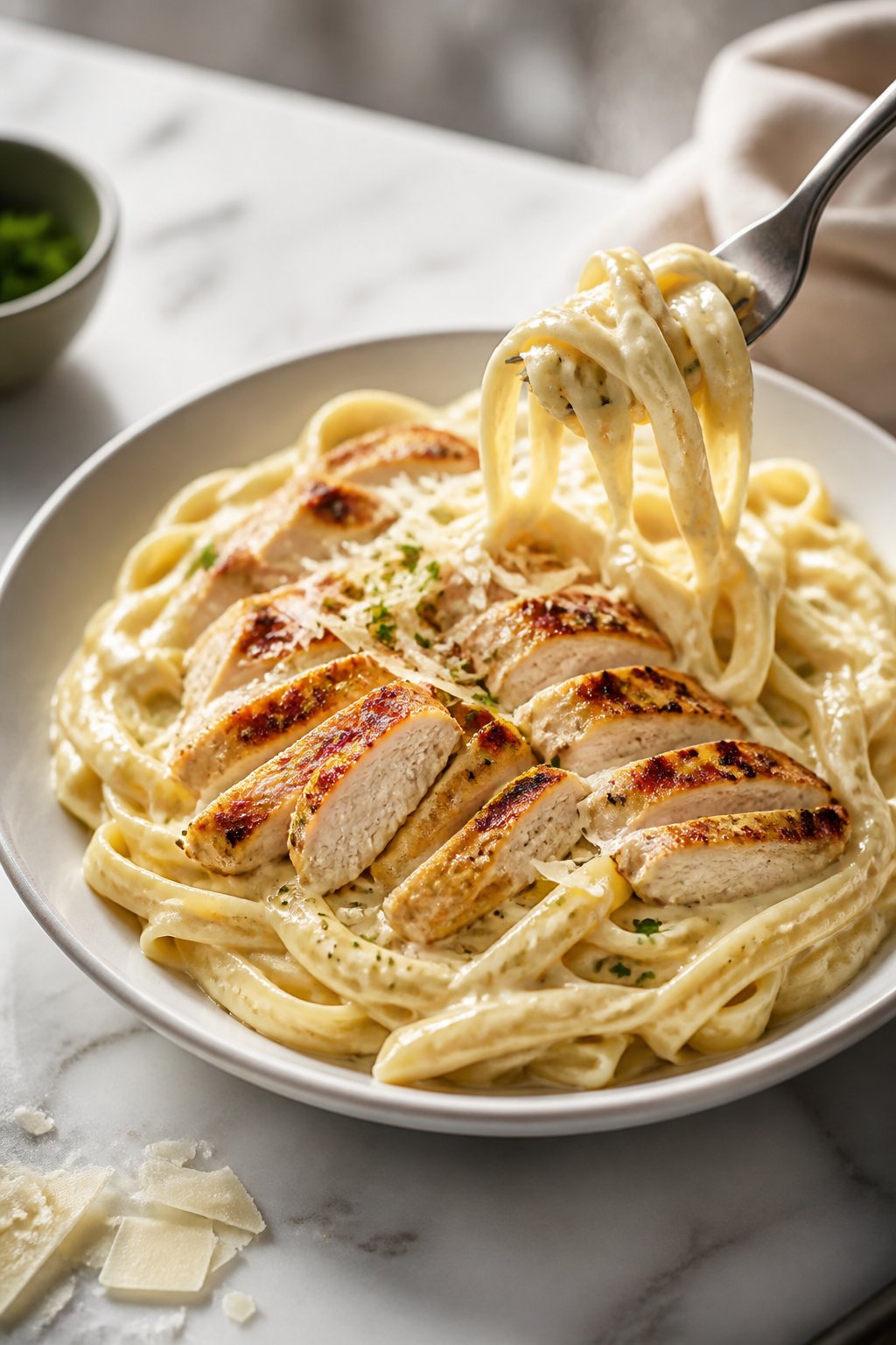 Dominos Chicken Alfredo Recipe close-up, ready to serve