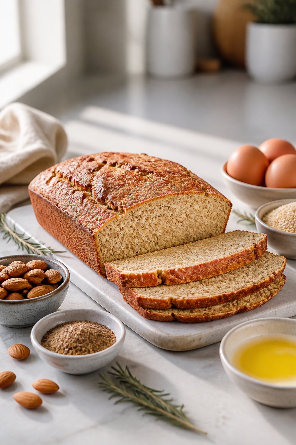 Dr Bergs Keto Bread Recipe close-up, ready to serve
