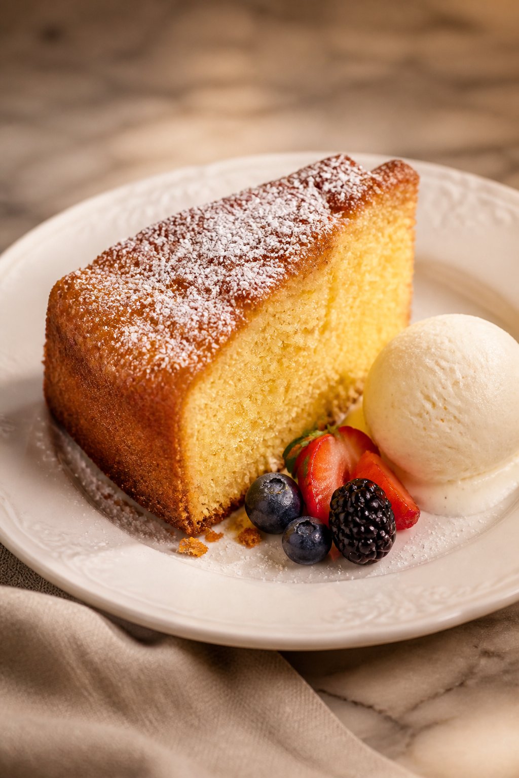 Maggianos Gigi Butter Cake Recipe close-up, ready to serve