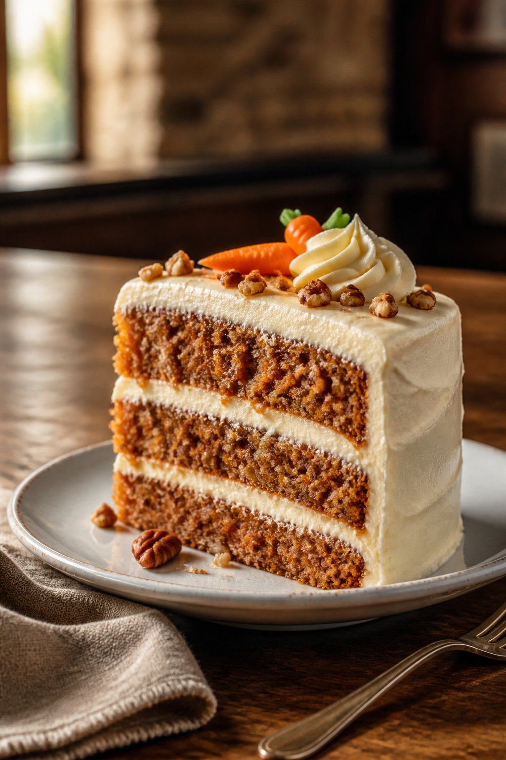 Saltgrass Carrot Cake Recipe close-up, ready to serve