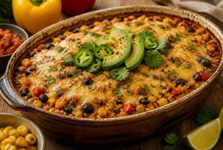 Healthy Mexican Casserole With Roasted Corn And Peppers Recipe