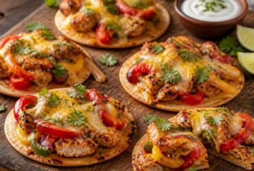 Mini Chicken Fajita Pizzas Recipe
