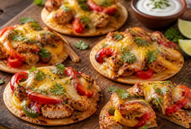 Mini Chicken Fajita Pizzas Recipe